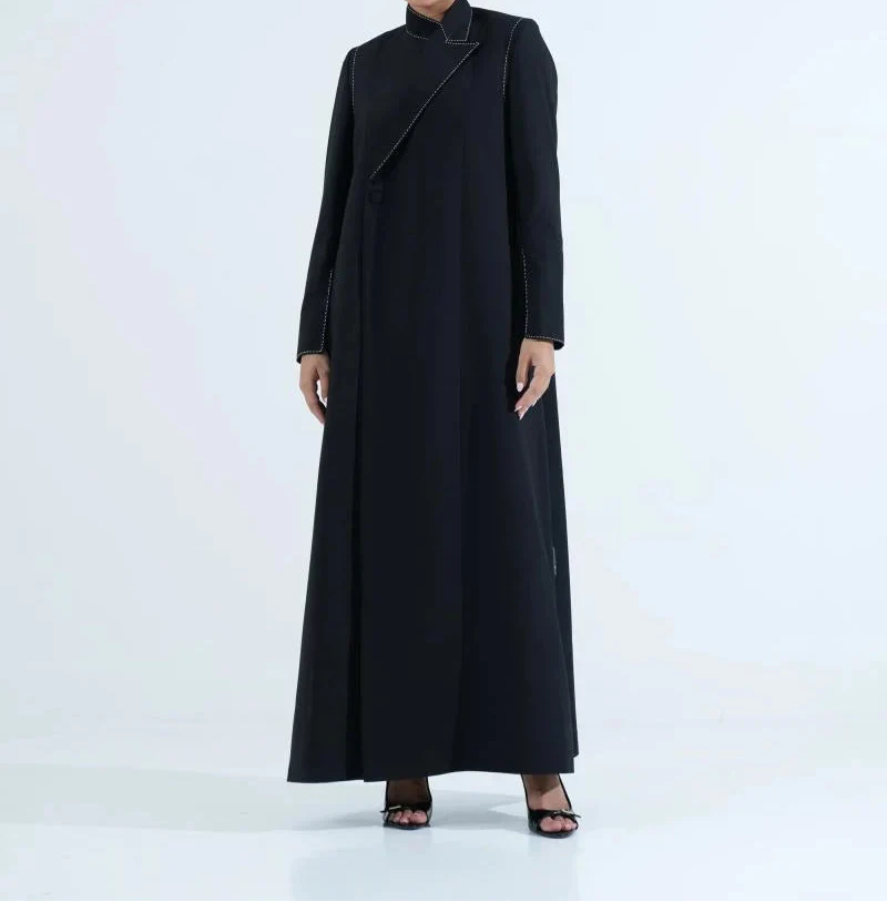 Hand-Embroidered Blazer Abaya
