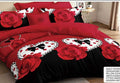 Red heart & flower Premium quilt cover set – 6 pcs Soft & Breathable
