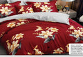 Red Lily Floral Cotton Bedsheet Set – 6 Piece
