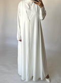 Off-White Soft Crepe Abaya, With Matching Under Abaya Dress & Shaila