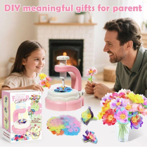 Kid's DIY Craft Kit with Fabric Flower Design and Bouquet Making Feature Educational Art Activity with Creative Learning for Preschool Fun