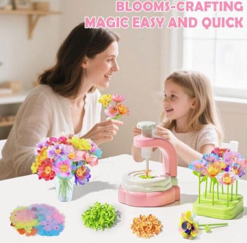 Kid's DIY Craft Kit with Fabric Flower Design and Bouquet Making Feature Educational Art Activity with Creative Learning for Preschool Fun