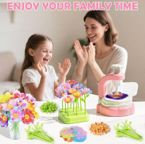 Kid's DIY Craft Kit with Fabric Flower Design and Bouquet Making Feature Educational Art Activity with Creative Learning for Preschool Fun