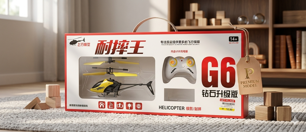 G6 Infrared Induction Remote Control Helicopter - Rechargeable Flying Toy with Lights for Kids & Teens