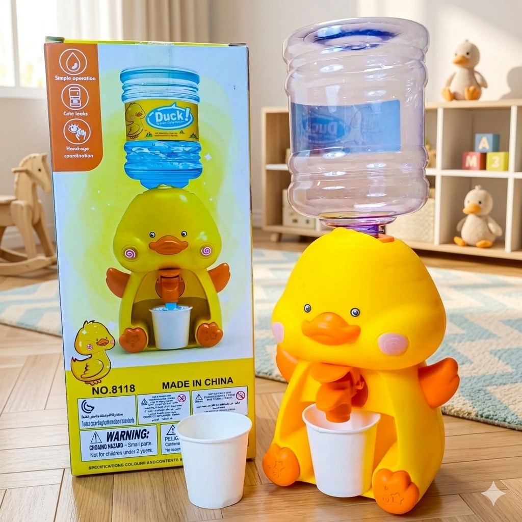 Zeming Toys Duck Water Dispenser for Kids – Interactive Pretend Play Kitchen Toy with Real Water Function