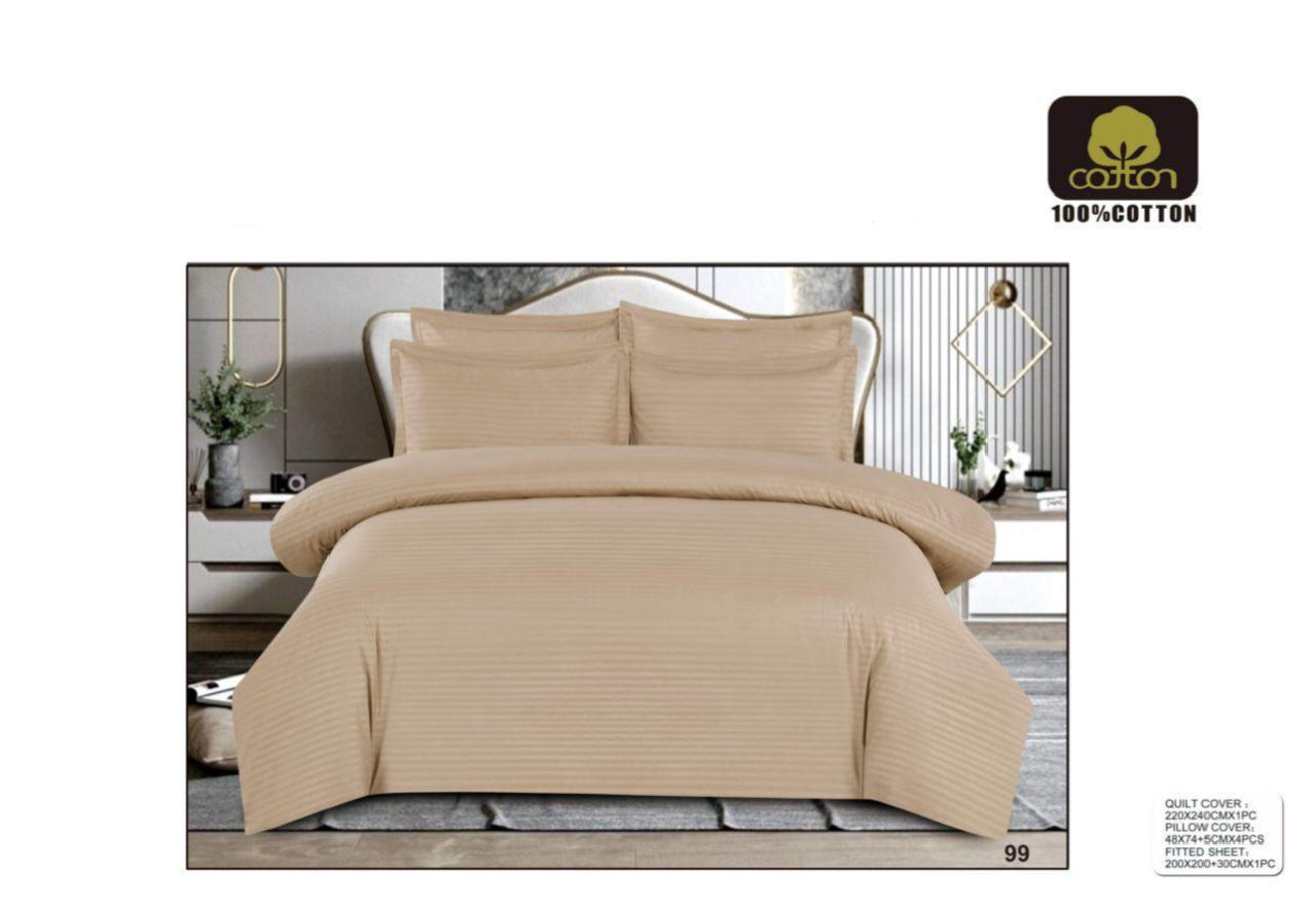 King Size 6-Piece Quilt Cover Set – Soft & Elegant Bedding Set with Fitted Sheet and 4 Pillowcases (220×240 cm)،