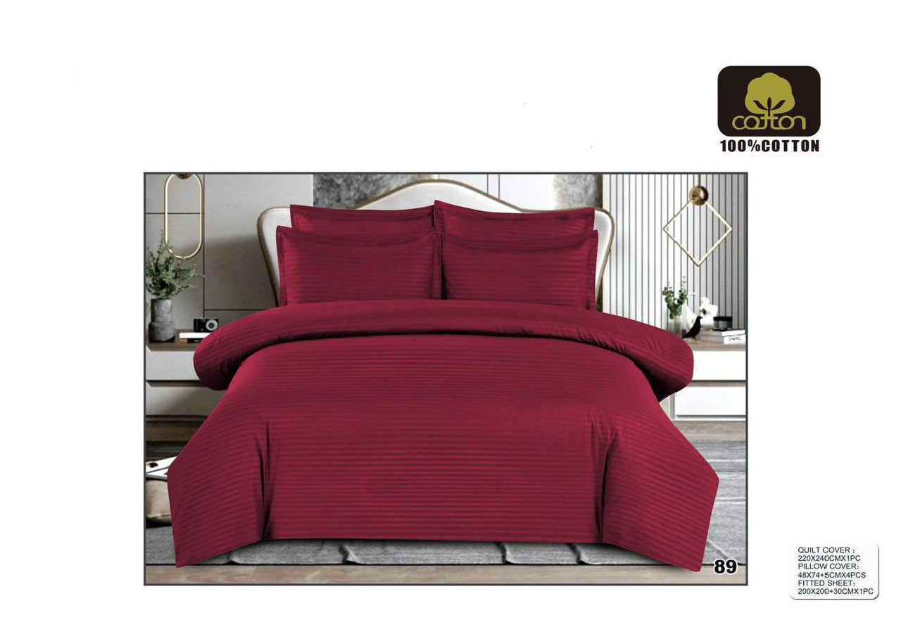 King Size 6-Piece Quilt Cover Set – Soft & Elegant Bedding Set with Fitted Sheet and 4 Pillowcases (220×240 cm)،