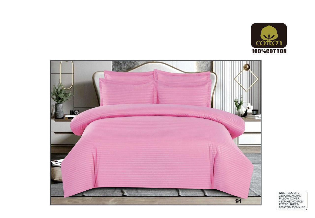 King Size 6-Piece Quilt Cover Set – Soft & Elegant Bedding Set with Fitted Sheet and 4 Pillowcases (220×240 cm)،