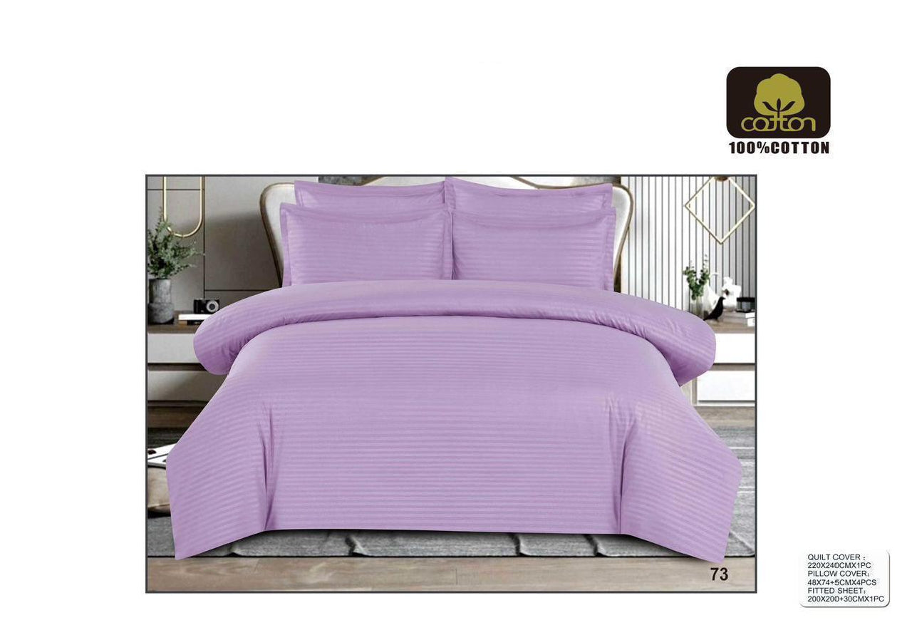 King Size 6-Piece Quilt Cover Set – Soft & Elegant Bedding Set with Fitted Sheet and 4 Pillowcases (220×240 cm)