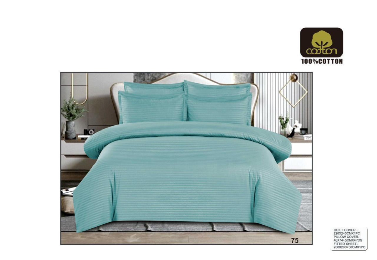 King Size 6-Piece Quilt Cover Set – Soft & Elegant Bedding Set with Fitted Sheet and 4 Pillowcases (220×240 cm)