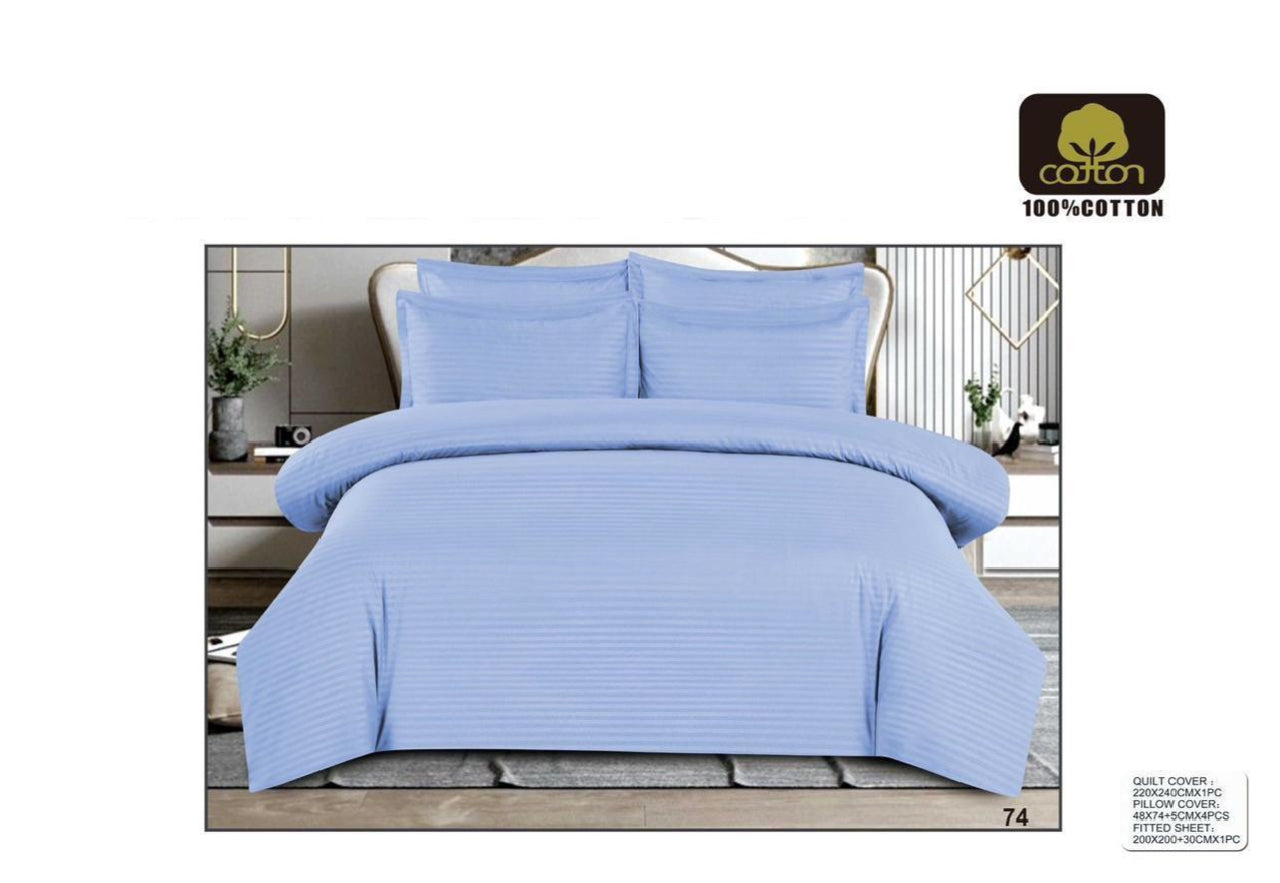 King Size 6-Piece Quilt Cover Set – Soft & Elegant Bedding Set with Fitted Sheet and 4 Pillowcases (220×240 cm)