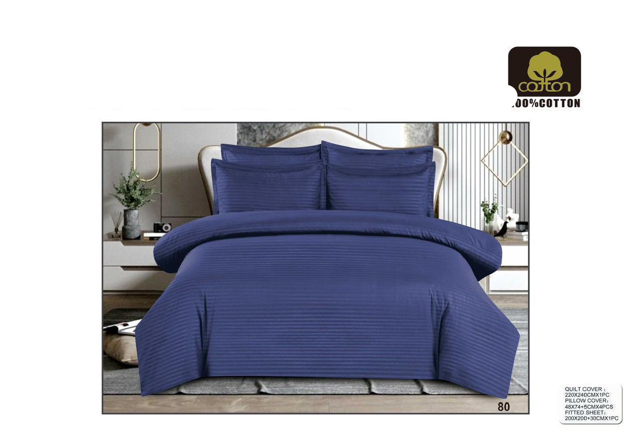 King Size 6-Piece Quilt Cover Set – Soft & Elegant Bedding Set with Fitted Sheet and 4 Pillowcases (220×240 cm)