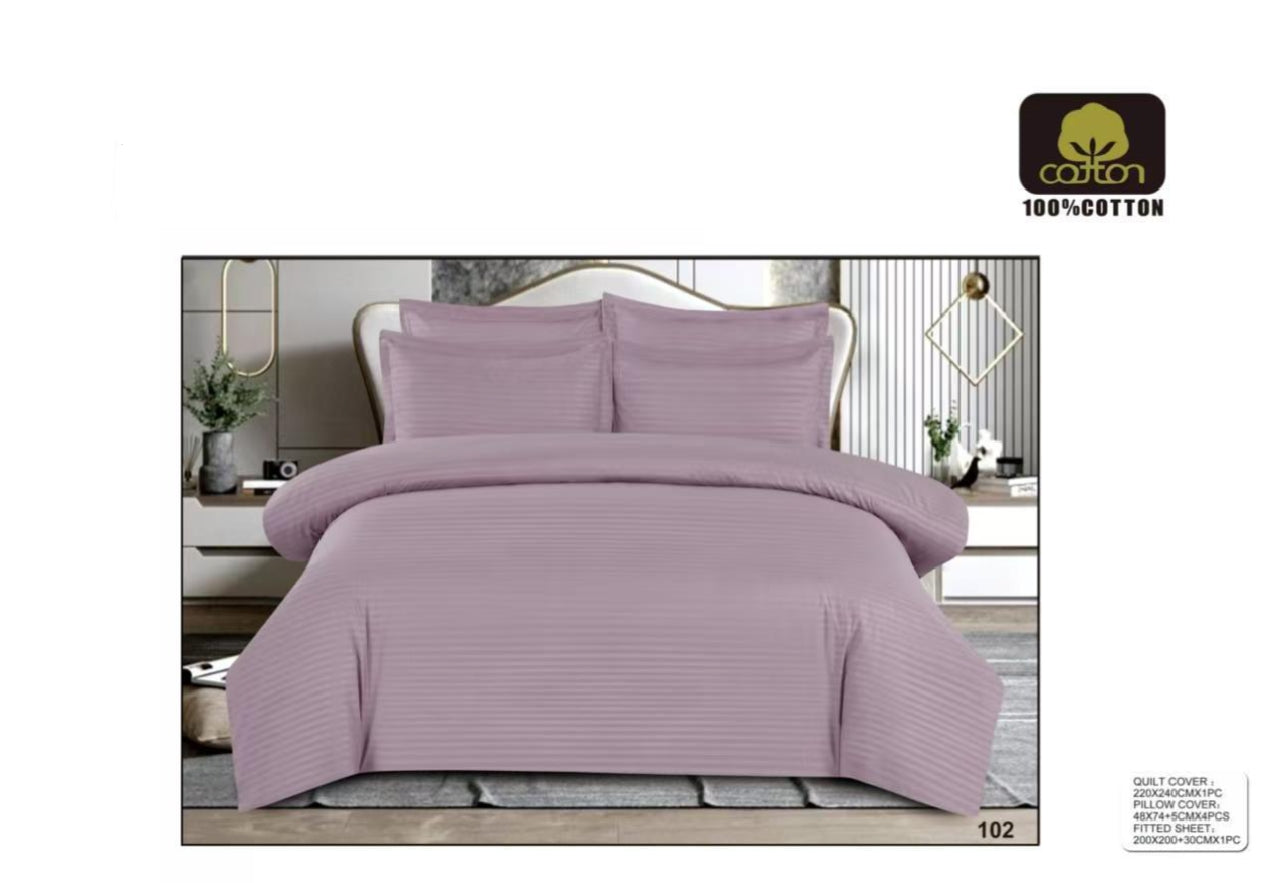 King Size 6-Piece Quilt Cover Set – Soft & Elegant Bedding Set with Fitted Sheet and 4 Pillowcases (220×240 cm)