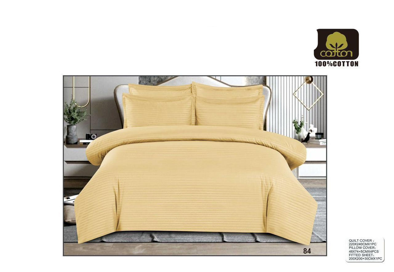 King Size 6-Piece Quilt Cover Set – Soft & Elegant Bedding Set with Fitted Sheet and 4 Pillowcases (220×240 cm)