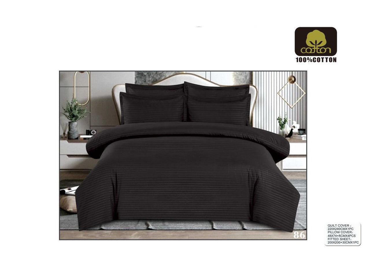 King Size 6-Piece Quilt Cover Set – Soft & Elegant Bedding Set with Fitted Sheet and 4 Pillowcases (220×240 cm)