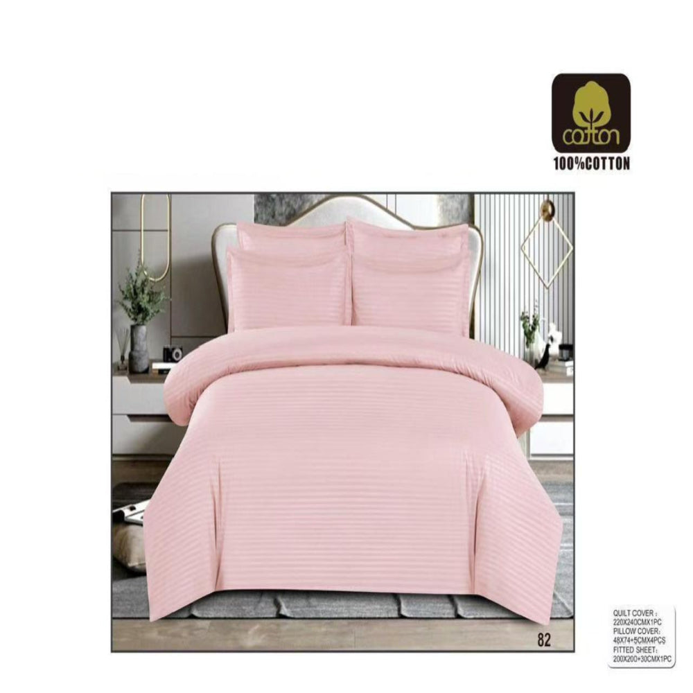 King Size 6-Piece Quilt Cover Set – Soft & Elegant Bedding Set with Fitted Sheet and 4 Pillowcases (220×240 cm)