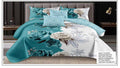 Luxury Printed King Size Quilt Cover Set – 6 Piece Bedding Set with Fitted Sheet & 4 Pillowcases (Design 1)