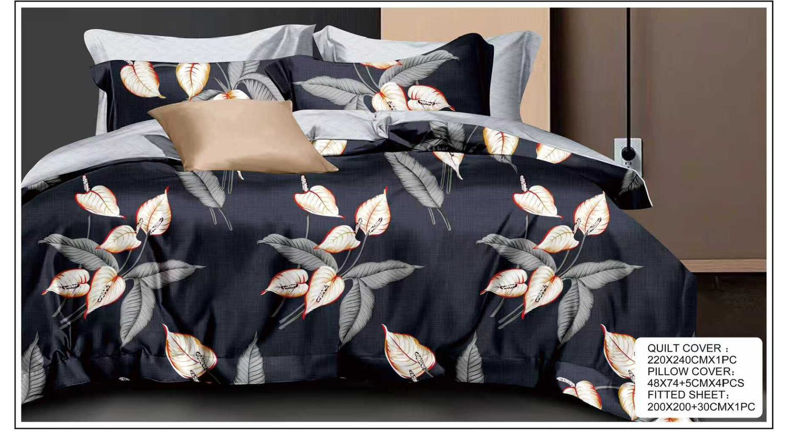 Luxury 6-Piece King Size Quilt Cover Set | 220x240cm Duvet Cover + 200x200+30cm Deep Pocket Fitted Sheet + 4x 50x70+5cm Pillowcases | Soft Premium Bedding Collection