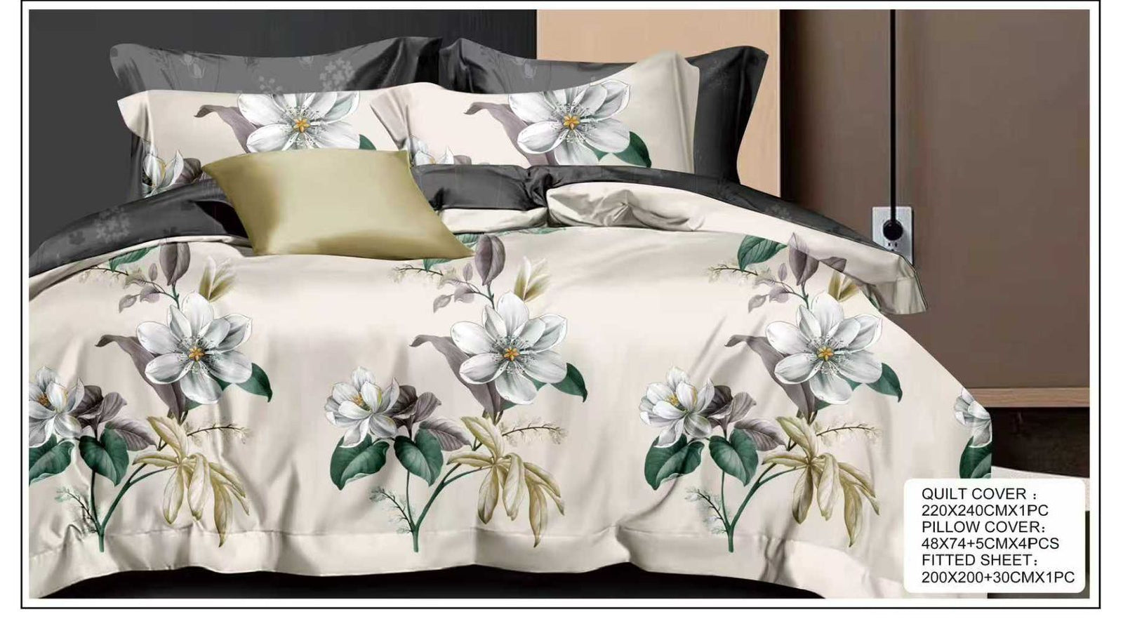 Luxury 6-Piece King Size Quilt Cover Set | 220x240cm Duvet Cover + 200x200+30cm Deep Pocket Fitted Sheet + 4x 50x70+5cm Pillowcases | Soft Premium Bedding Collection