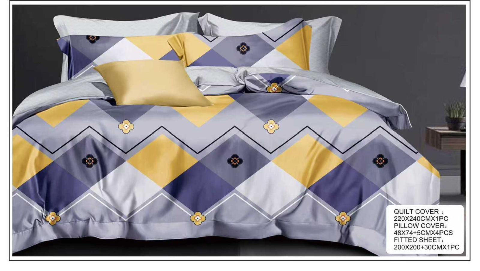 Luxury 6-Piece King Size Quilt Cover Set | 220x240cm Duvet Cover + 200x200+30cm Deep Pocket Fitted Sheet + 4x 50x70+5cm Pillowcases | Soft Premium Bedding Collection