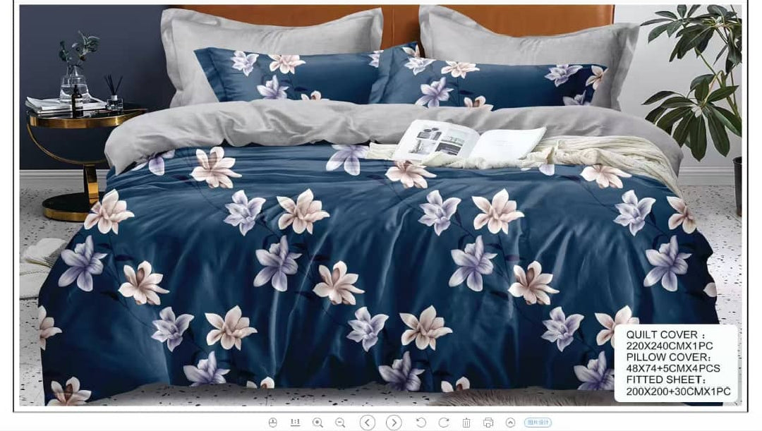 Luxury King Size 6-Piece Bedding Collection – Quilt Cover Set with Fitted Sheet & 4 Pillowcases – Ultimate Comfort & Modern Style (Design 11)