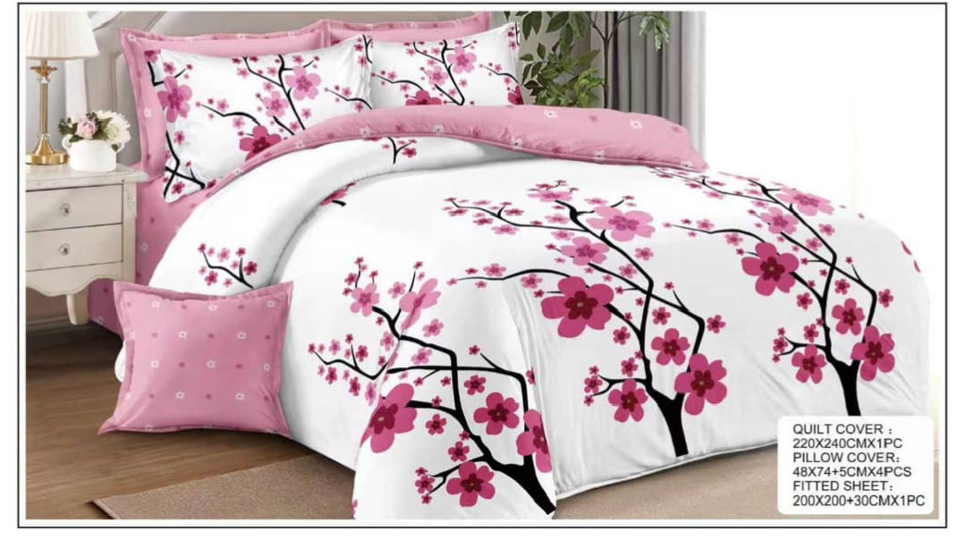 Luxury King Size 6-Piece Bedding Collection – Quilt Cover Set with Fitted Sheet & 4 Pillowcases – Ultimate Comfort & Modern Style (Design 8)