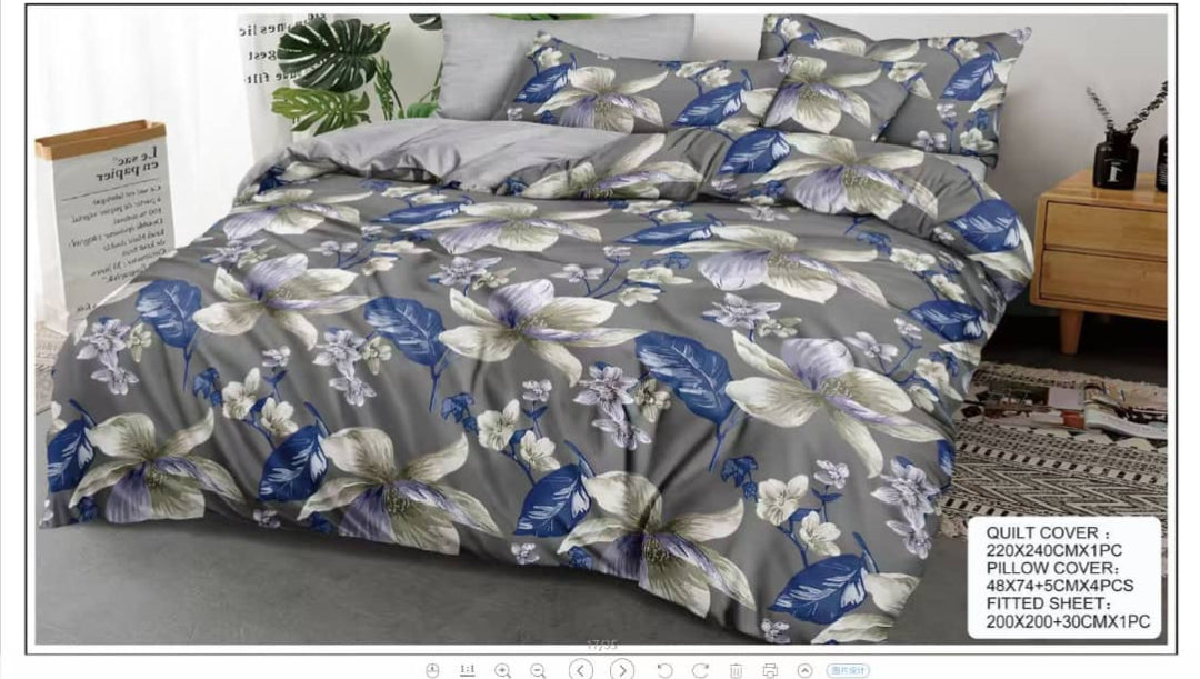 Luxury King Size 6-Piece Bedding Collection – Quilt Cover Set with Fitted Sheet & 4 Pillowcases – Ultimate Comfort & Modern Style (Design 11)