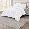 Luxury White Paisley Jacquard Duvet Cover Set – Elegant Bedding Set