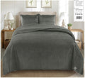 Luxury Charcoal Gray Velvet Bedspread Set - Premium Quilted Plush Coverlet