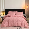 Luxurious Soft Pink Diamond Textured Bedding Set