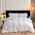 Premium Elegant White Diamond Jacquard Bedding Set