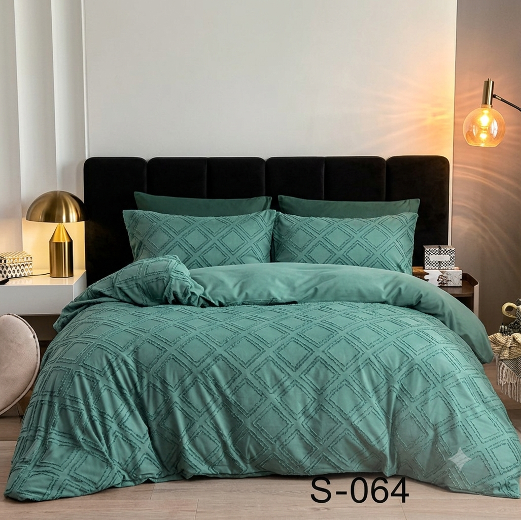 Minimalist Sage Green Micro-Textured Bedding Set