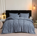 Slate Blue Arch Embossed 6-Piece Bedding Set