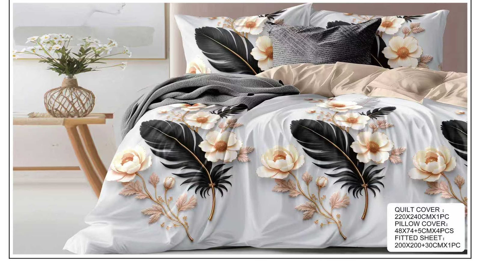 Premium King Size Bedsheet Set Design 15
