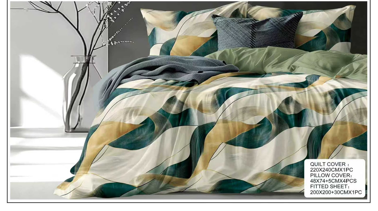Premium King Size Bedsheet Set Design 22