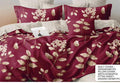 Burgundy Floral Cotton Bedsheet Set – 6 Piece