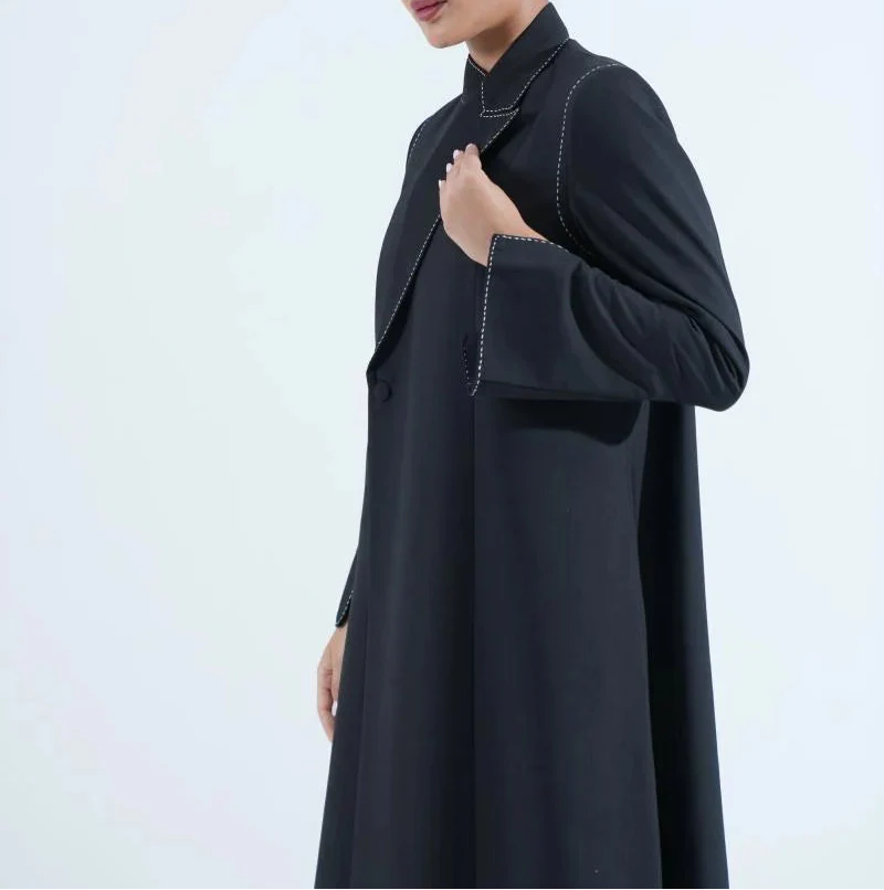 Hand-Embroidered Blazer Abaya