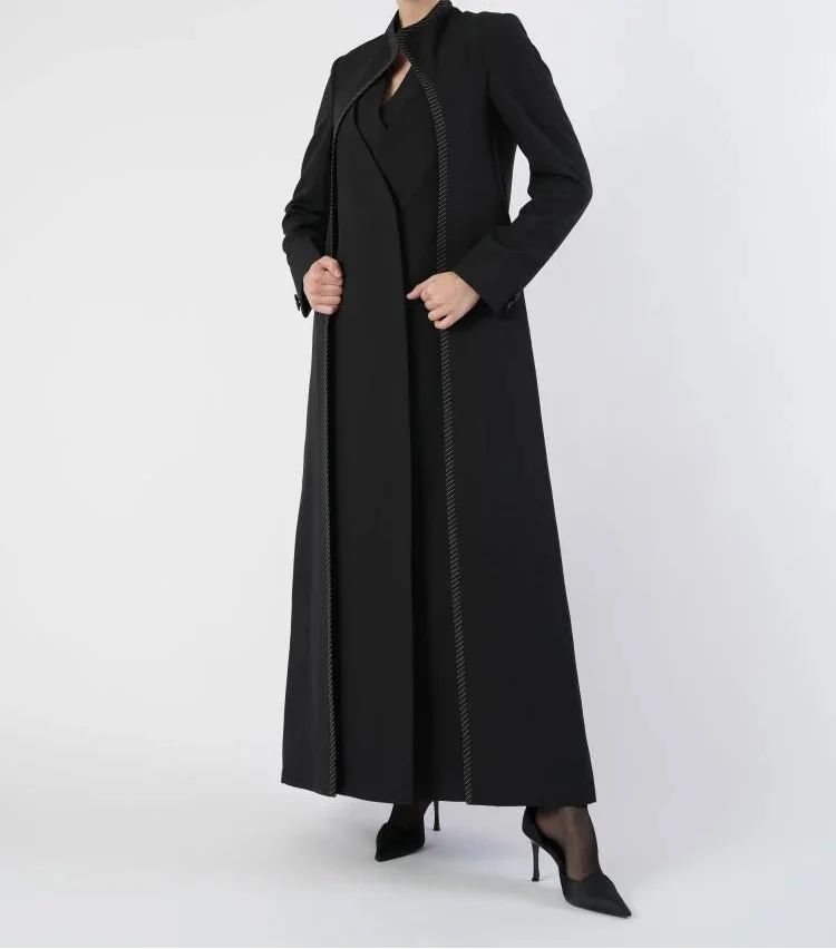 Black Blazer with Pinstripe Detailing