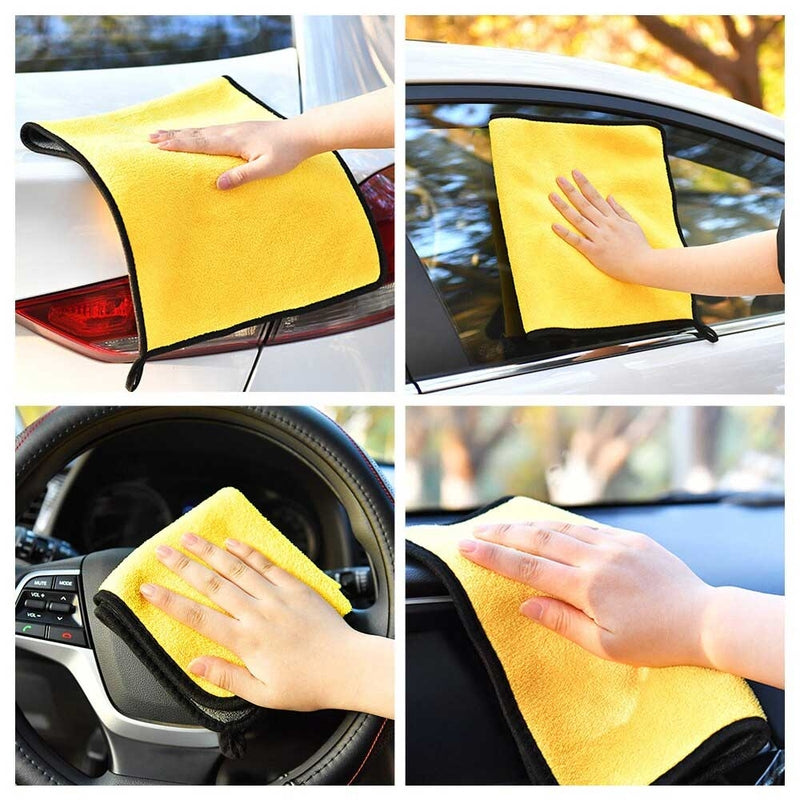 CarCareExpert Super Soft Microfiber Car Drying Towel - Yellow (Scratch-Free & Highly Absorbent)