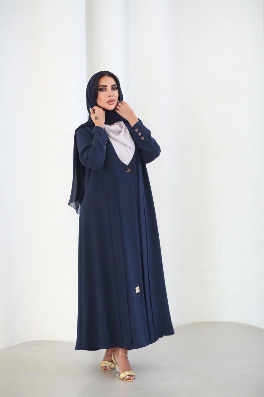 Navy crepe blazer abaya
