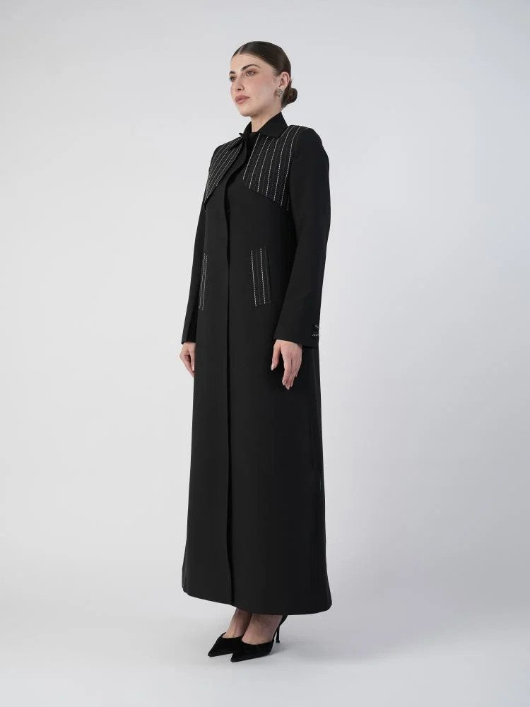 Formal Black Blazer Abaya with Shaila