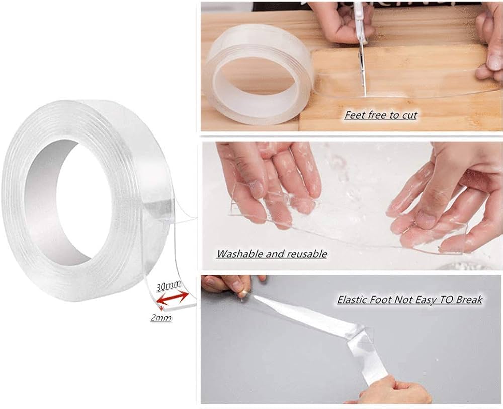Daxingsheng Double-Sided Nano Mounting Tape - Reusable Washable Heavy Duty
