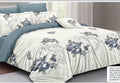 White & Blue Baroque Rose Cotton Bedsheet Set – 6 Piece