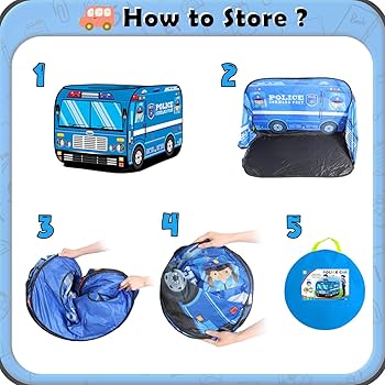 Portable Police Car Pop-Up Play Tent for Kids – Indoor & Outdoor Foldable Toy Storage House