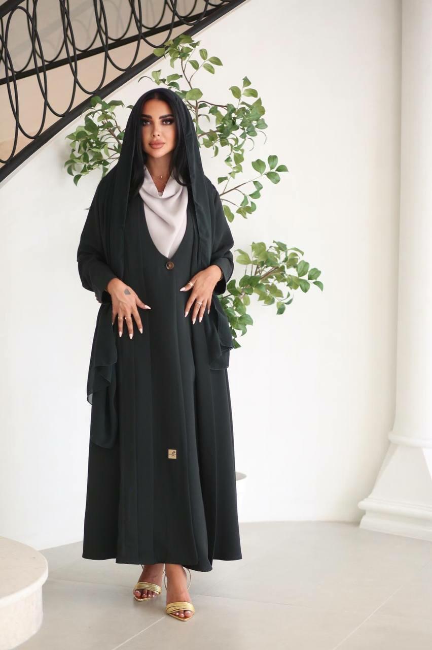 Black crepe blazer abaya