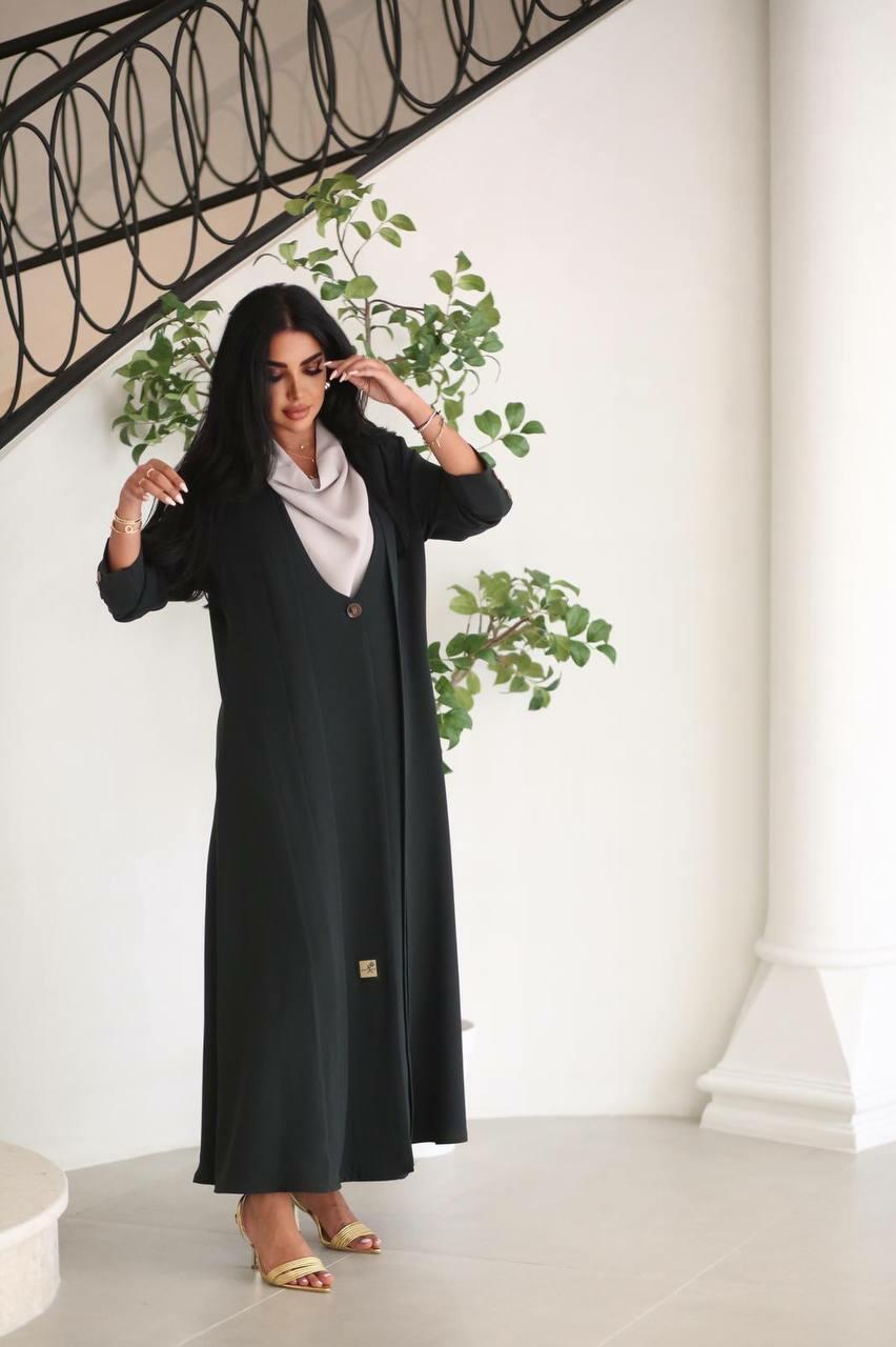 Black crepe blazer abaya
