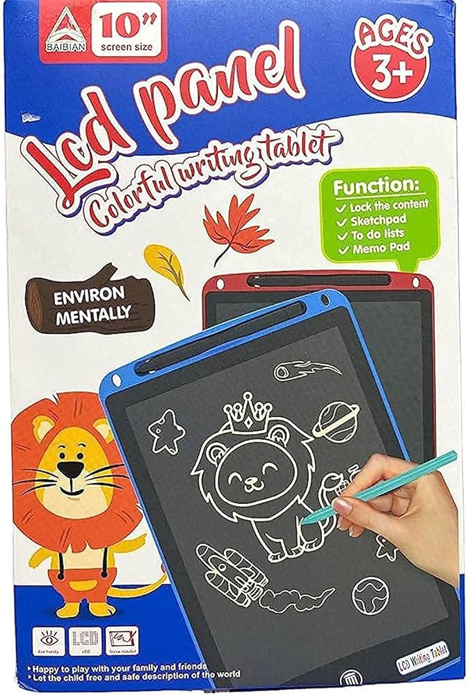 10-inch Colorful LCD Writing Tablet – Portable Electronic Sketchpad & Memo Pad for Kids (Ages 3+)