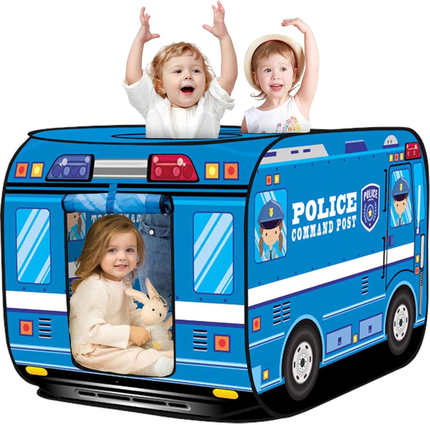 Portable Police Car Pop-Up Play Tent for Kids – Indoor & Outdoor Foldable Toy Storage House