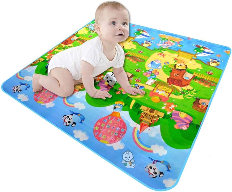 Educational Kids Play Mat - Large Colorful Alphabet & Cartoon Learning Floor Rug for Toddlers 200x180cm