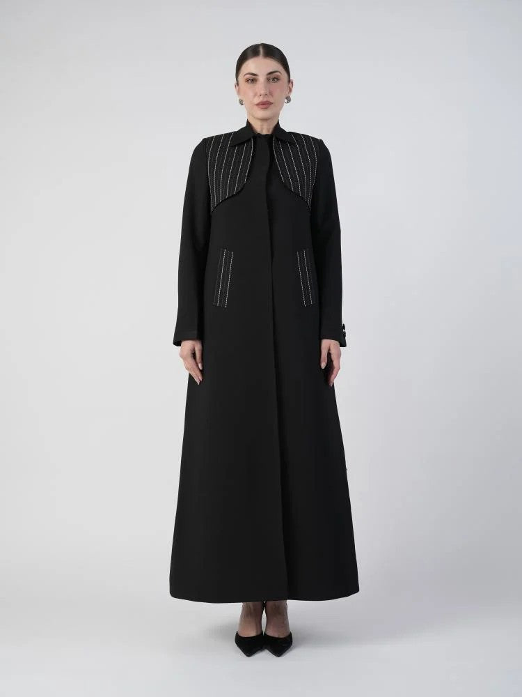 Formal Black Blazer Abaya with Shaila